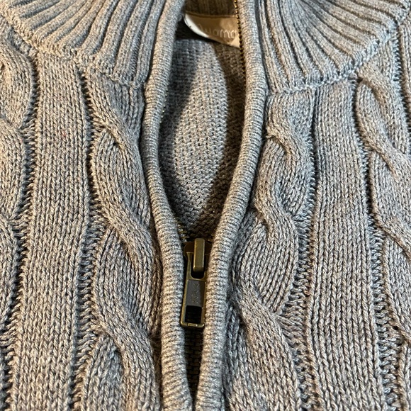 Plus Size Woman Within Zip Neck Gray Sweater - Picture 3 of 5